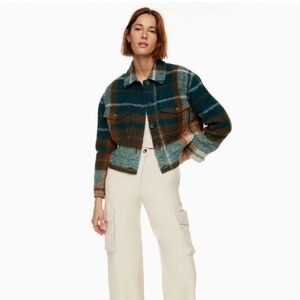 Aritzia Wilfred Wool Plaid Jacket size S